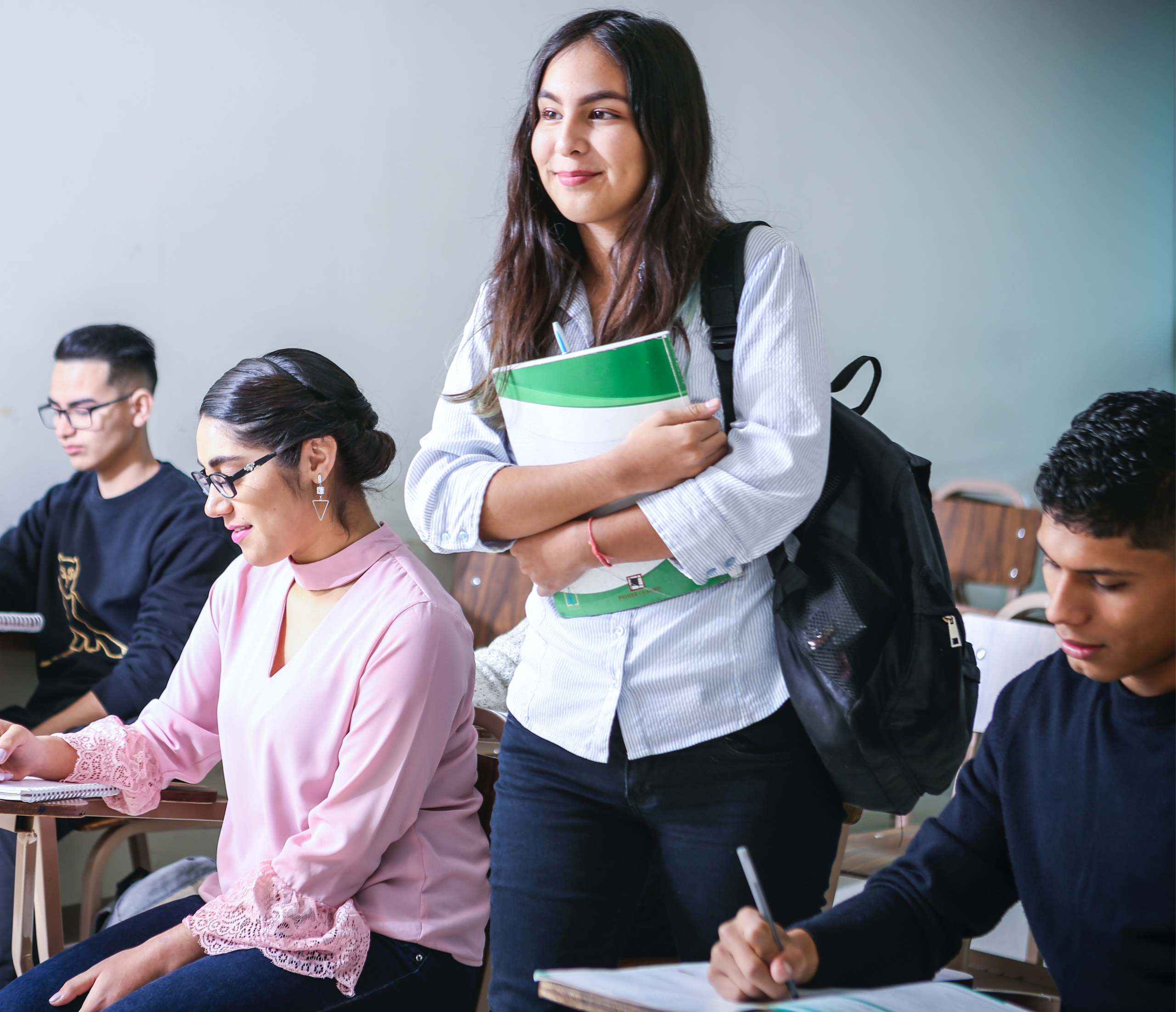 student in classroom