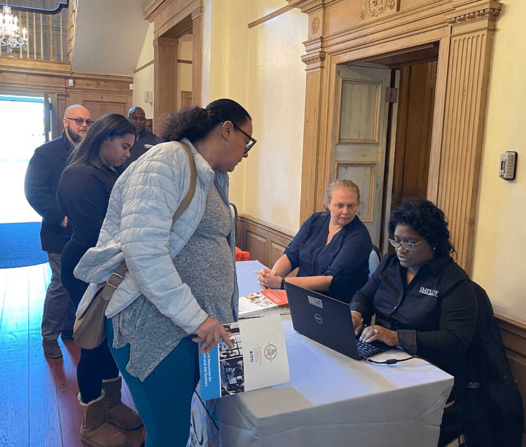 people in line for job fair prince george